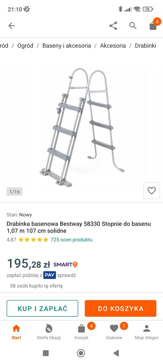 Basen Bestway z drabinką
