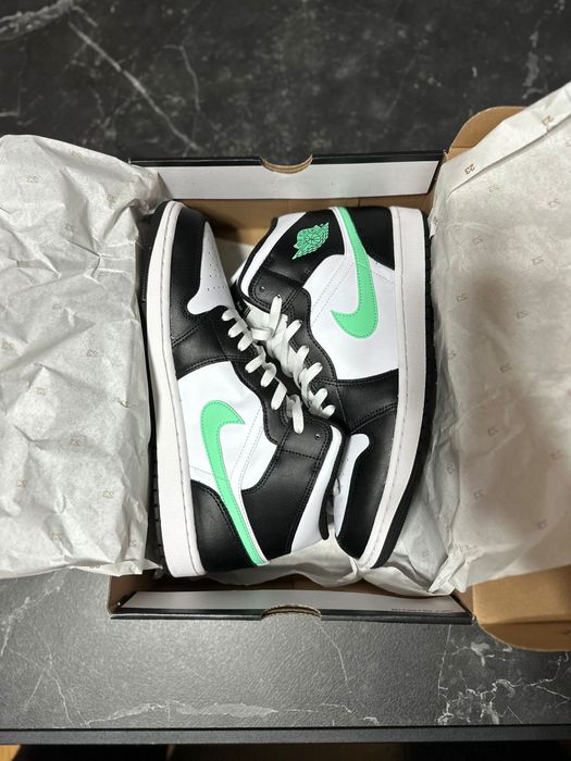 Nowe Nike Air Jordan 1 Mid „Green Glow” rozmiar 47 wkładka 30.5 cm