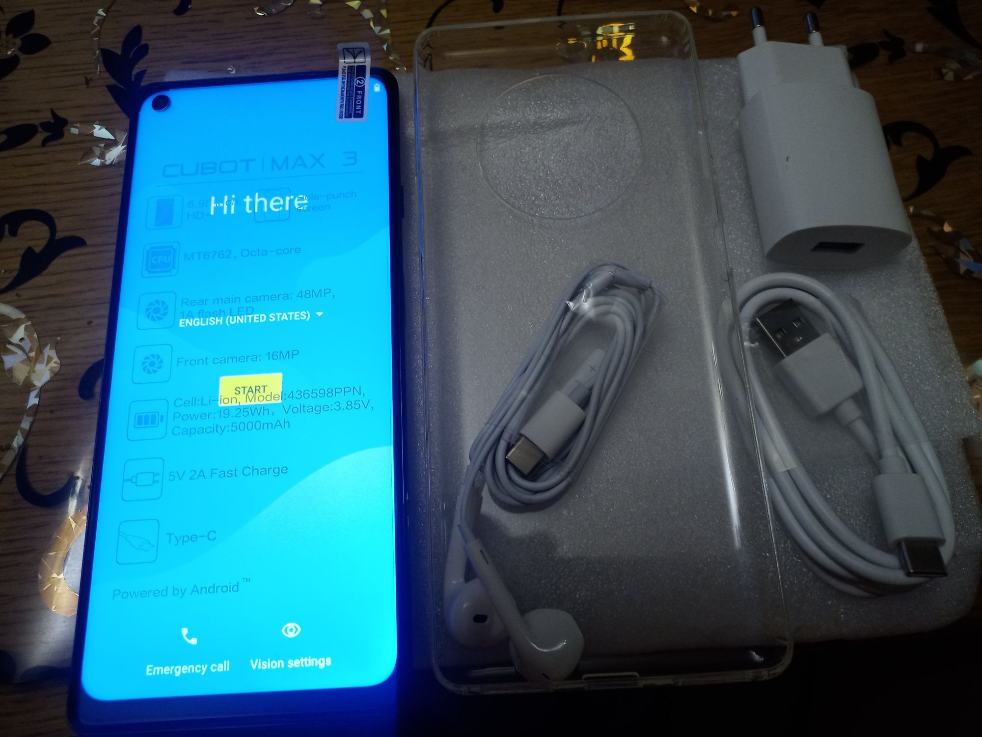 CUBOT MAX 3,4/64,5000mAh,черный+ бампер