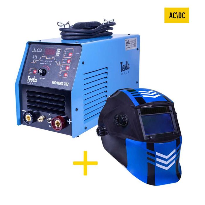 Апарат аргонодуговий TIG/MMA 257 + Маска "Хамелеон" Tesla Weld 30-997