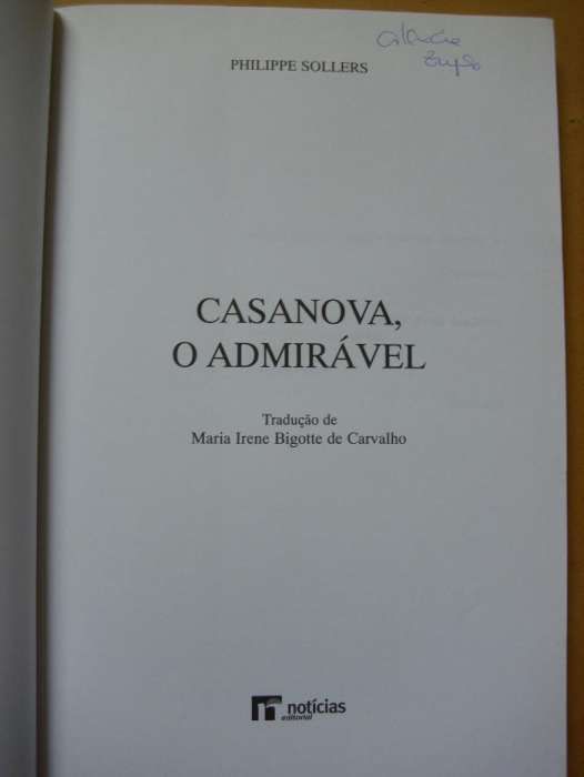 Casanova, o admirável de Philippe Sollers