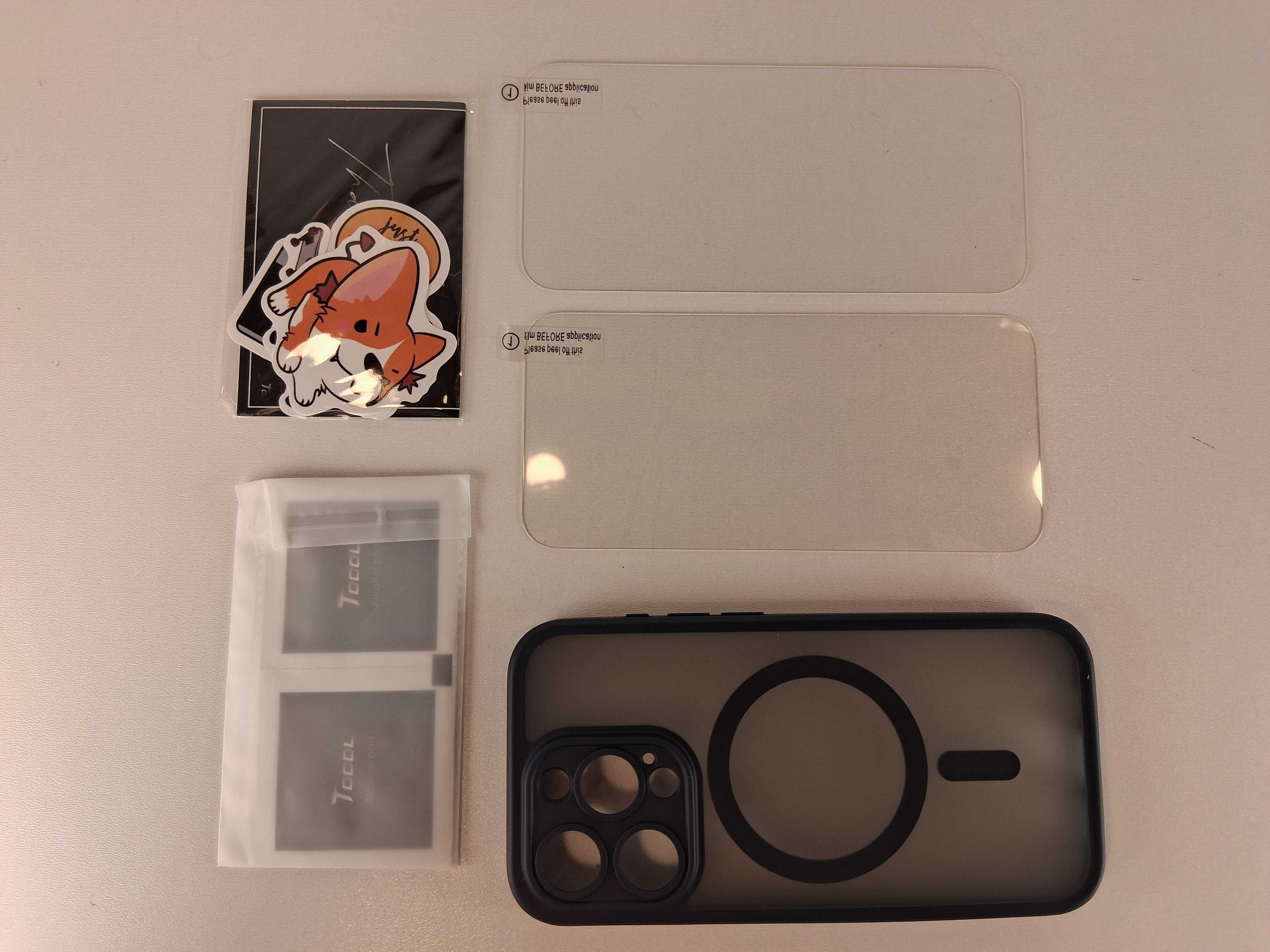 Y150 Etui Tocol MagSafe oraz Szkła Hartowane do iPhone 15 Pro 2+1