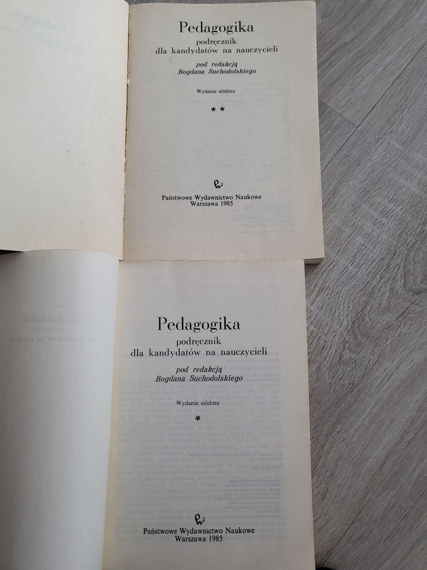 Sprzedam dwie książki pedagogika pod redakcją Bogdana suchodolskiego