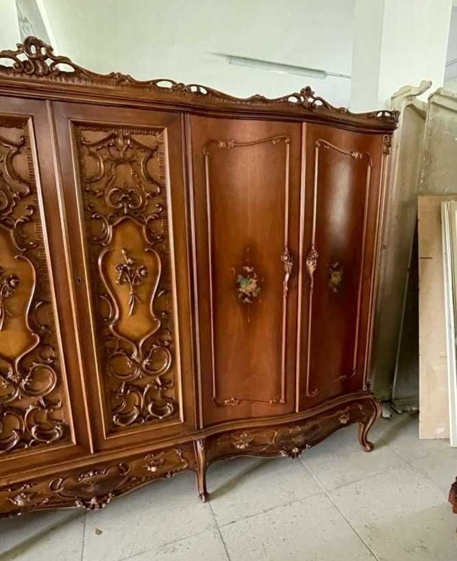 Sypialnia barokowa włoska łóżko komoda szafa