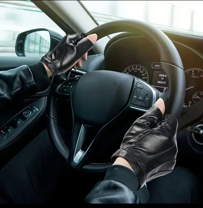 Rękawiczki bez palców skóra