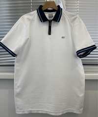 Nike Vintage Silver Tag White polo t shirt 1/4 Zip L футболка поло