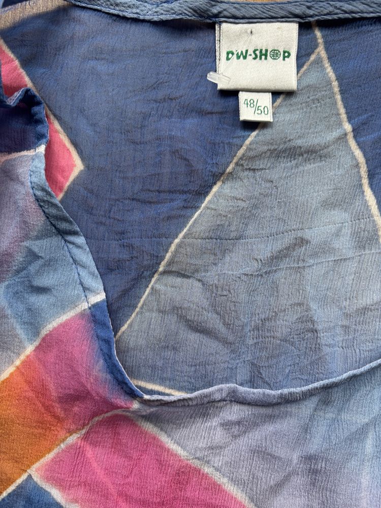 DW-shop bluzka 100% jedwab silk side mgiełka motyl pink roz orange