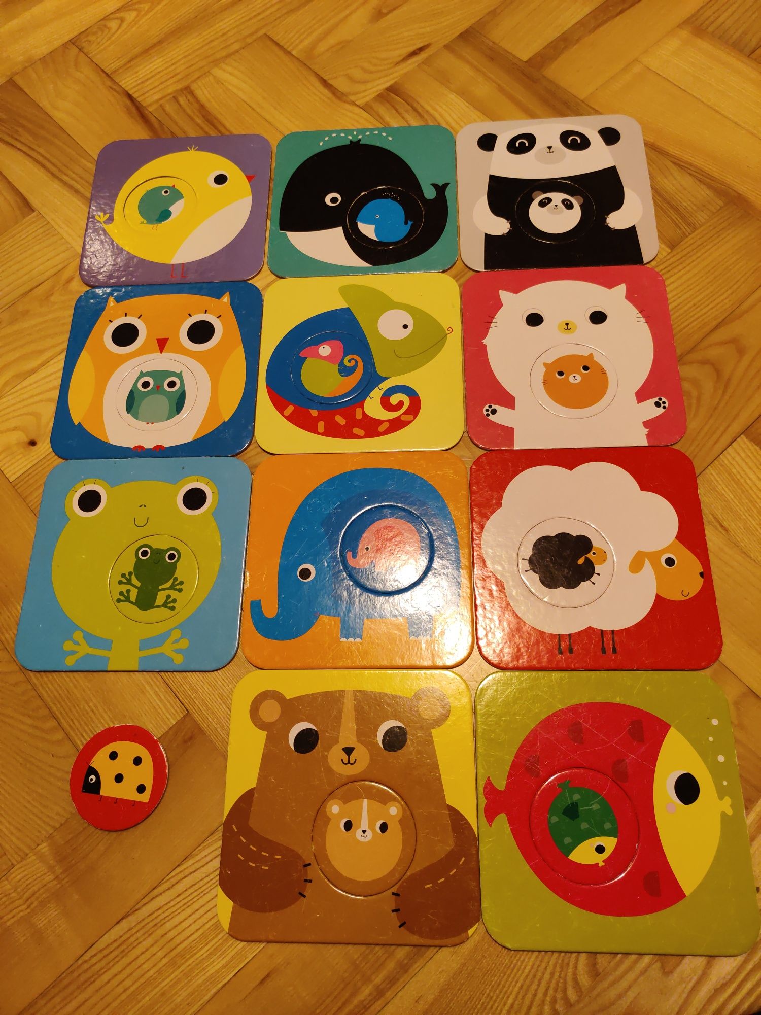 Puzzle z dziurką, zwierzątka. Czuczu