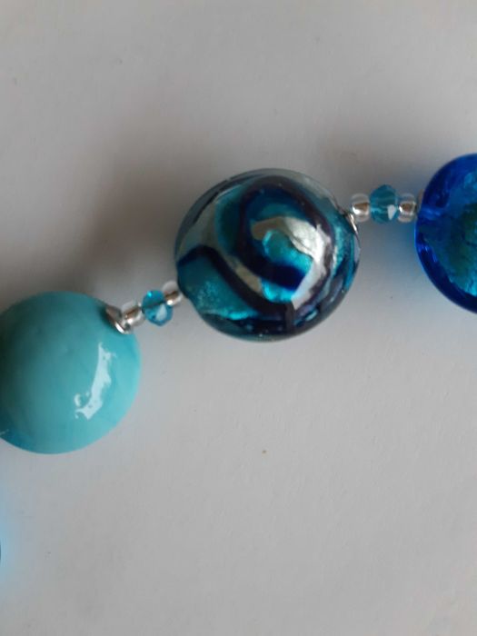 colar azul murano feito à mão
