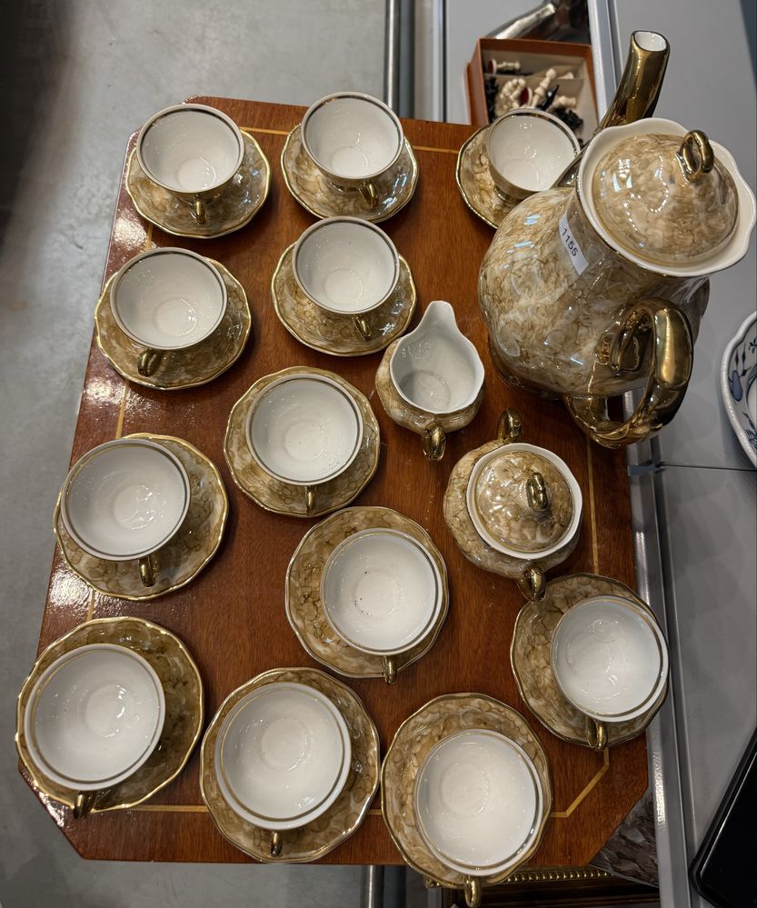 Serwis zestaw porcelanowy Karolina Marmurek 12 osób śniadanie 1155
