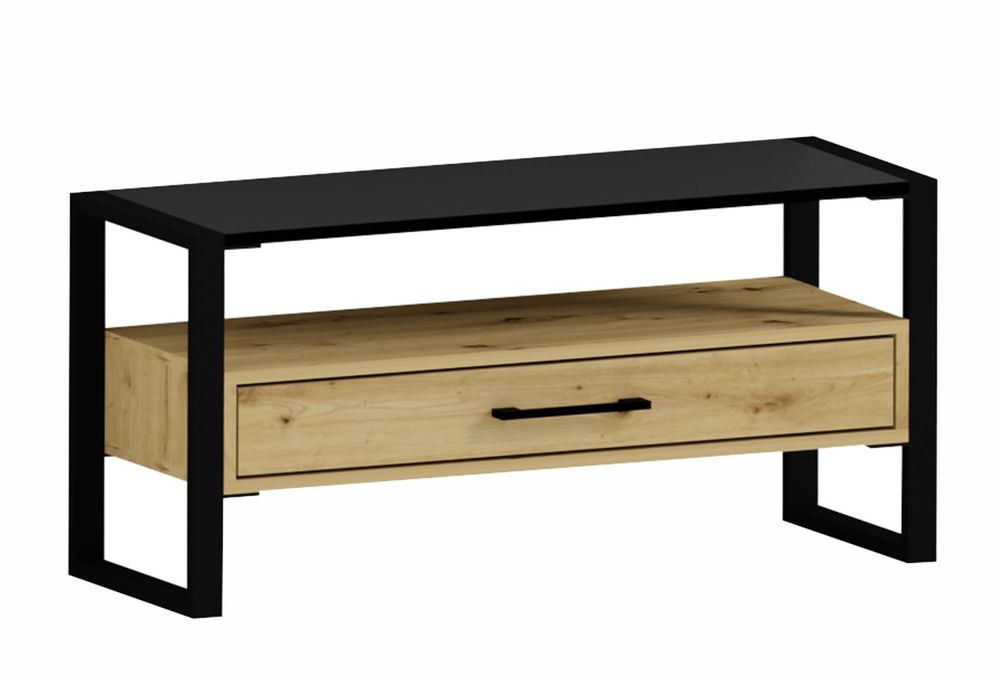 Szafka RTV Stojąca Loft 100 cm z Szufladą na Płyty Pudełka