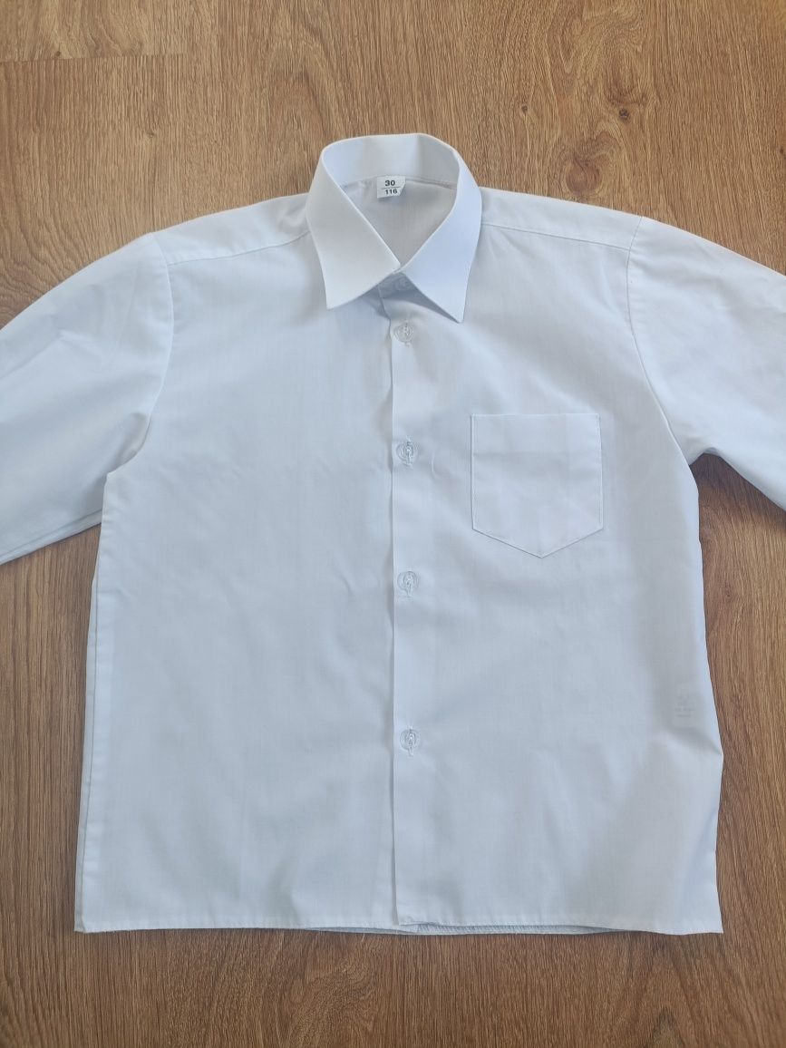 Koszula elegancka biała dla chłopca 116 długi rękaw