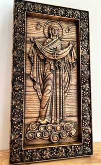 Ікона з дерева Покрова Пресвятої Богородиці 34х18 см