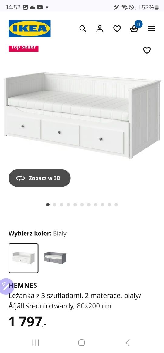 Łóżko ikea hemnes rozkładane podwójne