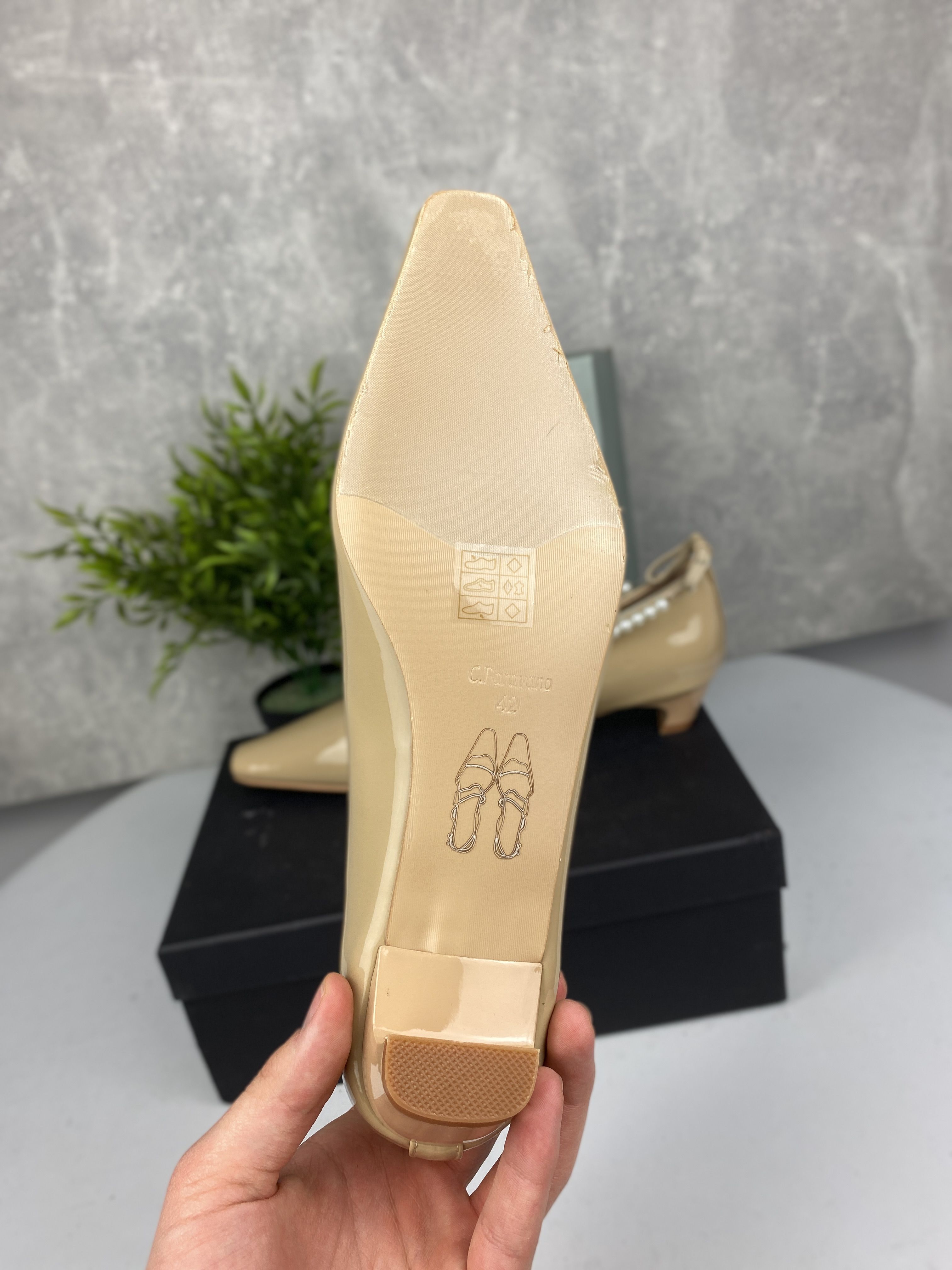 Nowe / buty baleriny / C.Paravano / Ankle Pearl Chain (Lucia) / r. 42