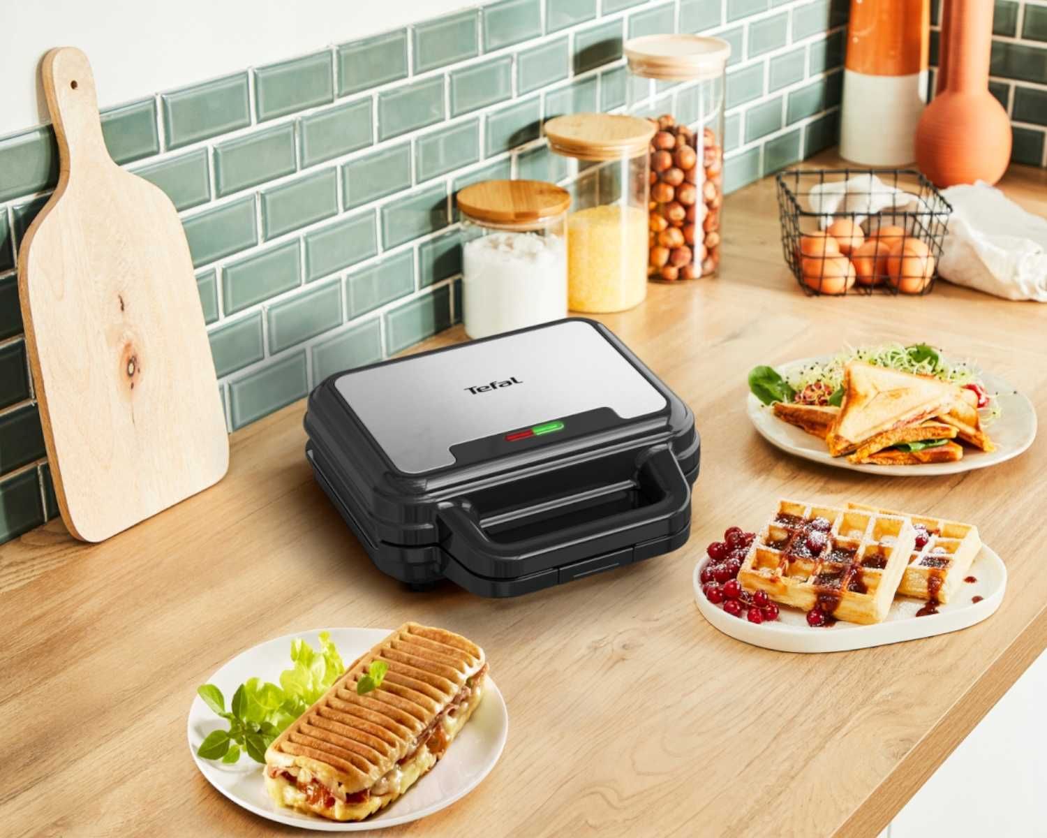 ELEKTRYCZNY Opiekacz Tefal 3w1 700W Gofrownica Panini Kompaktowy MOCNY