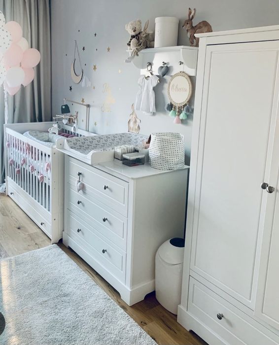 Komplet bellamy marylou komoda szafa lózeczko tapczanik