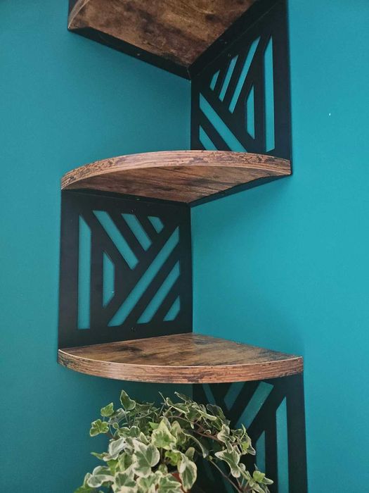 Loftowa narożna dekoracja ścienna kwietnik wzór