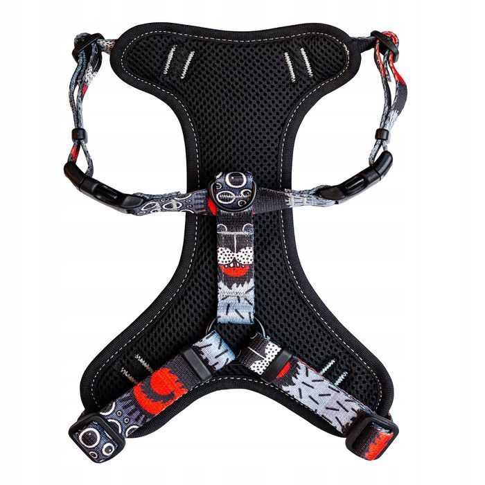 szelki guard bezuciskowe dla dużego psa 46-64cm l 30 mm czarne wzorek