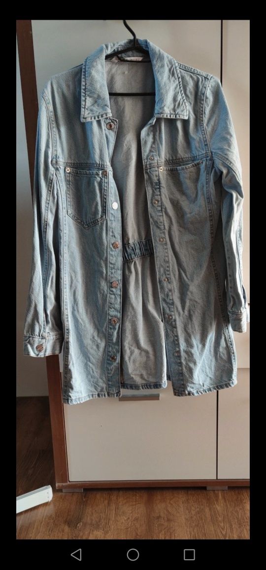 Płaszcz płaszczyk jeansowy Zara 36 S