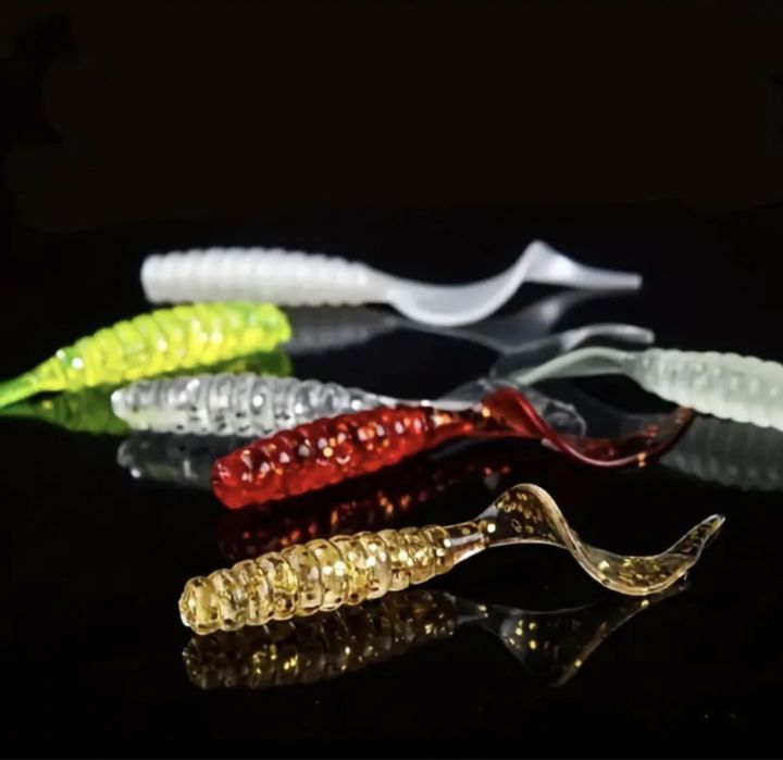 Силіконові твістери 6 см - 20 шт мікс. Приманки твистеры для рыбалки