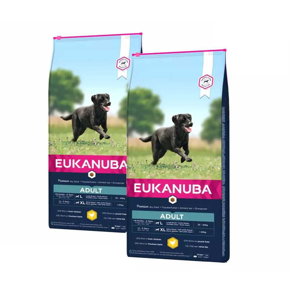 PORTES GRÁTIS - 2x Eukanuba Adult Large 15+3kg