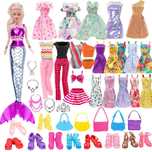 Sukienki Ubranka Dla Lalek Barbie Syrenka Buty Akcesoria Zestaw Duży