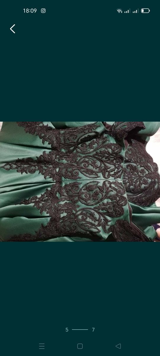 Сукня королівська граф зелена атласна випускна вечірня платье свадебно