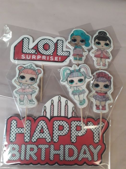 Сахарные украшения в торт для девочек