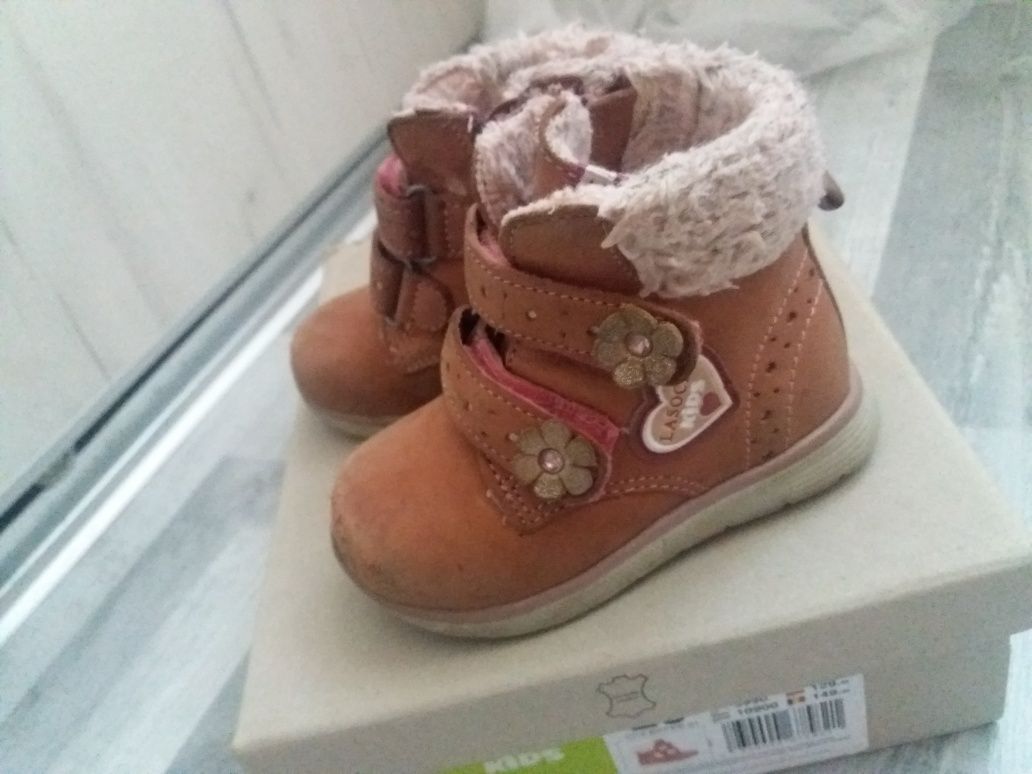 lasocki kids buty kozaki botki skóra brąz camel 20