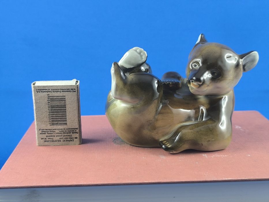 Niedźwiedź brunatny Łomonosow LFZ #porcelana #dekoracja #Rosja #ZSRR
