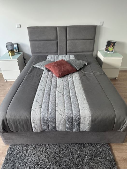 Cama casal Cinzenta