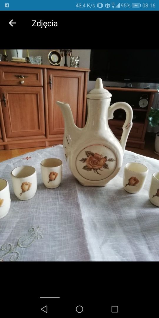 Piękny Ceramiczny Komplet z czasów PRL