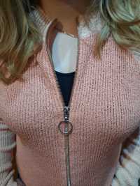 Sweter prążek L z suwakiem