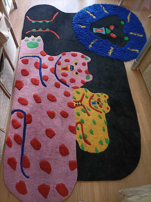 Tapete artesanal wild family Misaki kawai