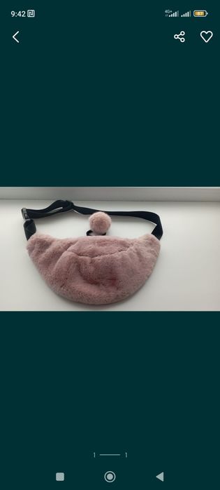 Сумка бананка меховая+заколка
