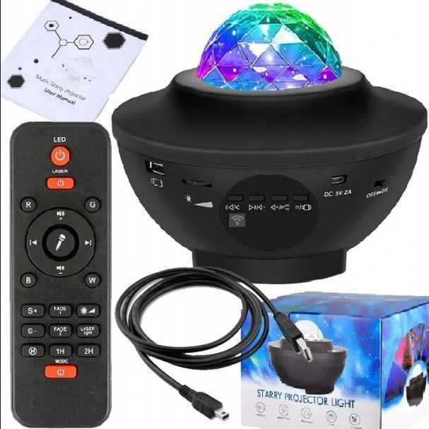 PROJEKTOR GWIAZD rzutnik nieba laser lampka GŁOŚNIK BLUETOOTH pilot