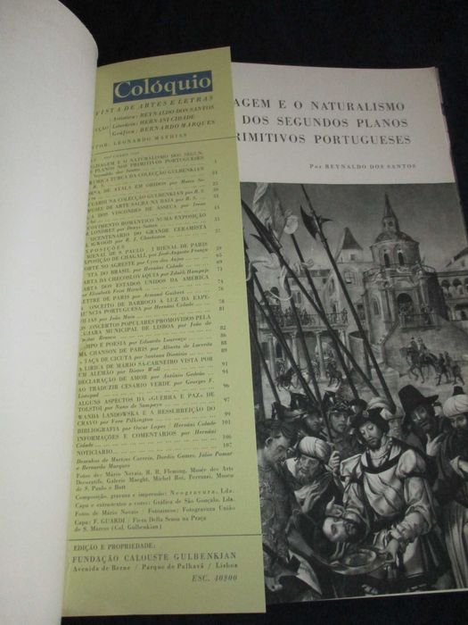 Livro Revista Colóquio Artes e Letras nº 5 e 6 Novembro de 1959