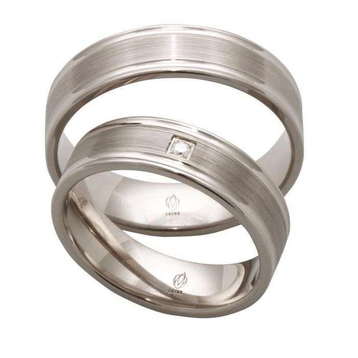 Obrączki białe złoto 585 14K z cyrkonią lub diamentem