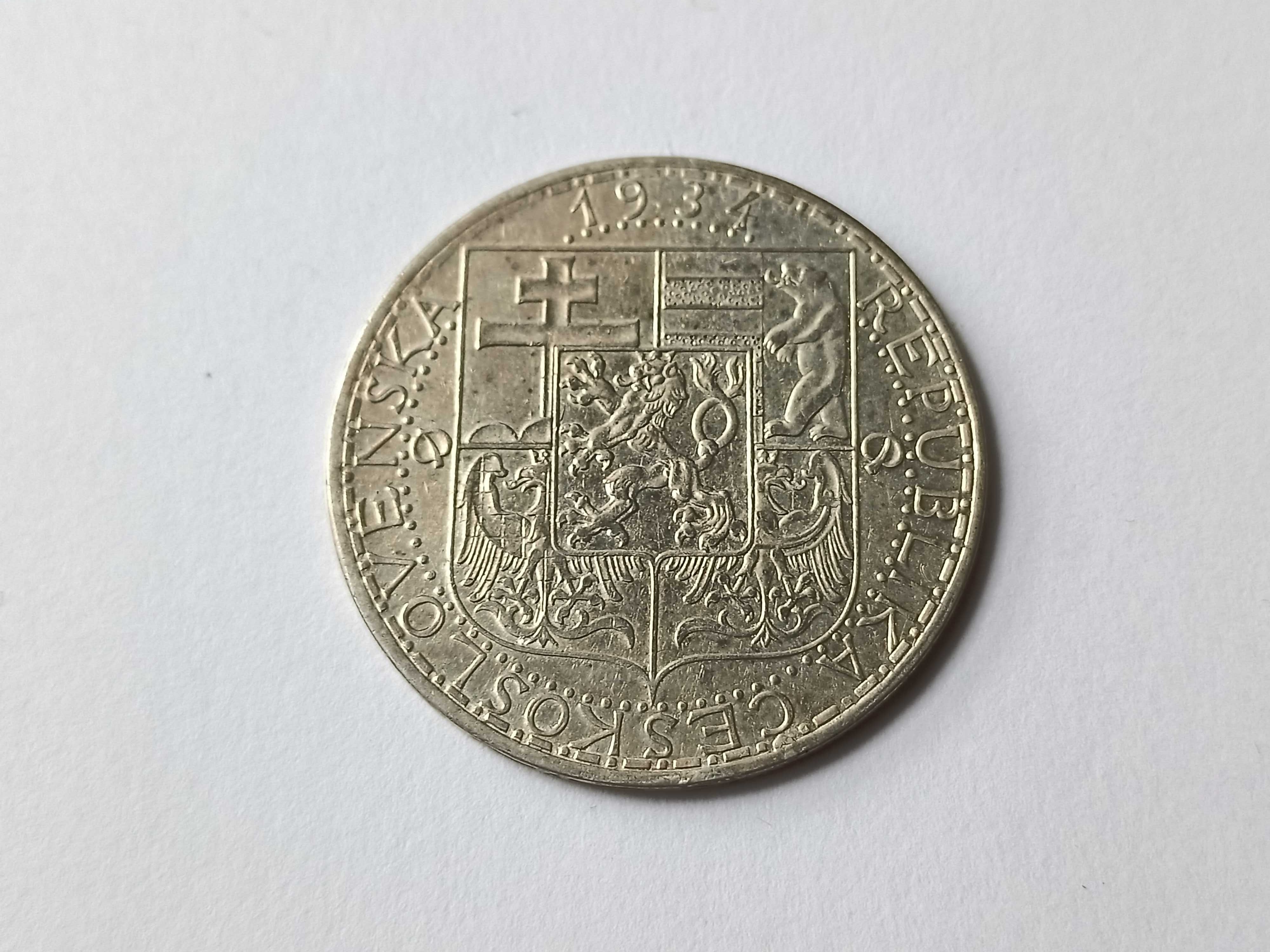 20 koron 1934 Czechosłowacja oryginał Srebro