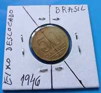 50 Centavos do Brasil 1946 com eixo deslocado Escassa. Veja!!