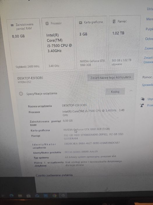 Komputer stacjonarny+monitor