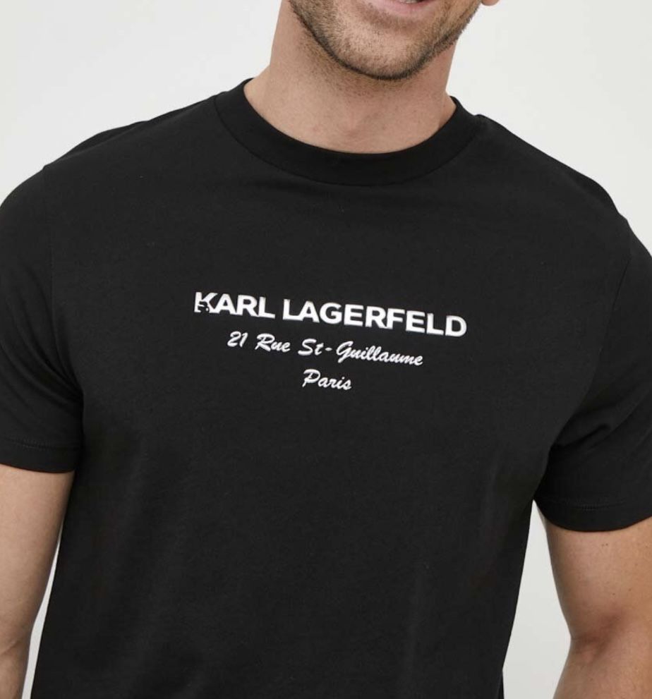 Мужские футболки Karl Lagerfeld Paris Карл Лагерфельд черная белая