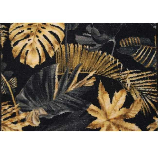 Chodnik dywanowy Monstera czarno-złoty 67 x 140 cm Glam
