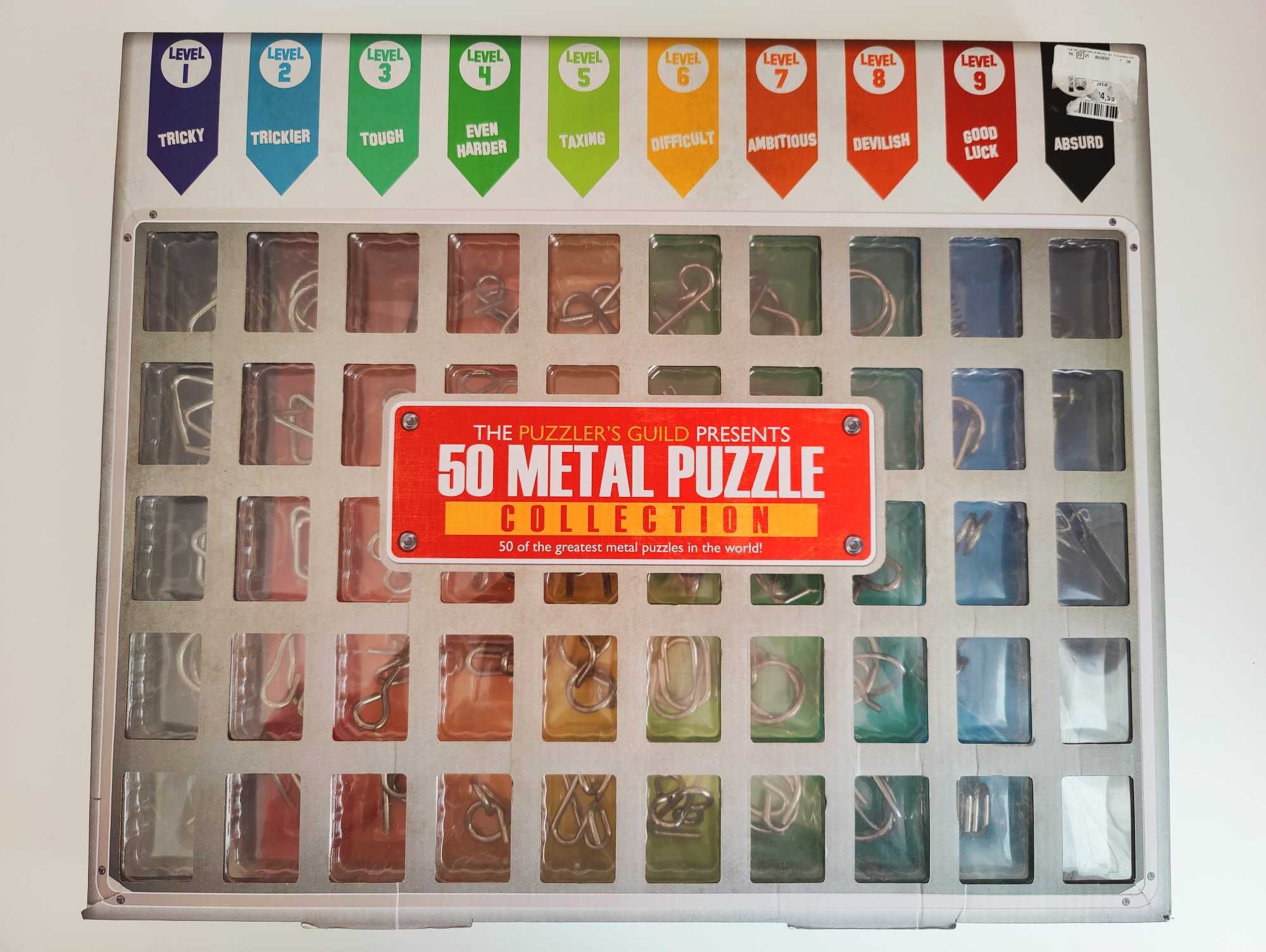 Łamigłówki logiczne, metalowe puzzle, zestaw 50 sztuk
