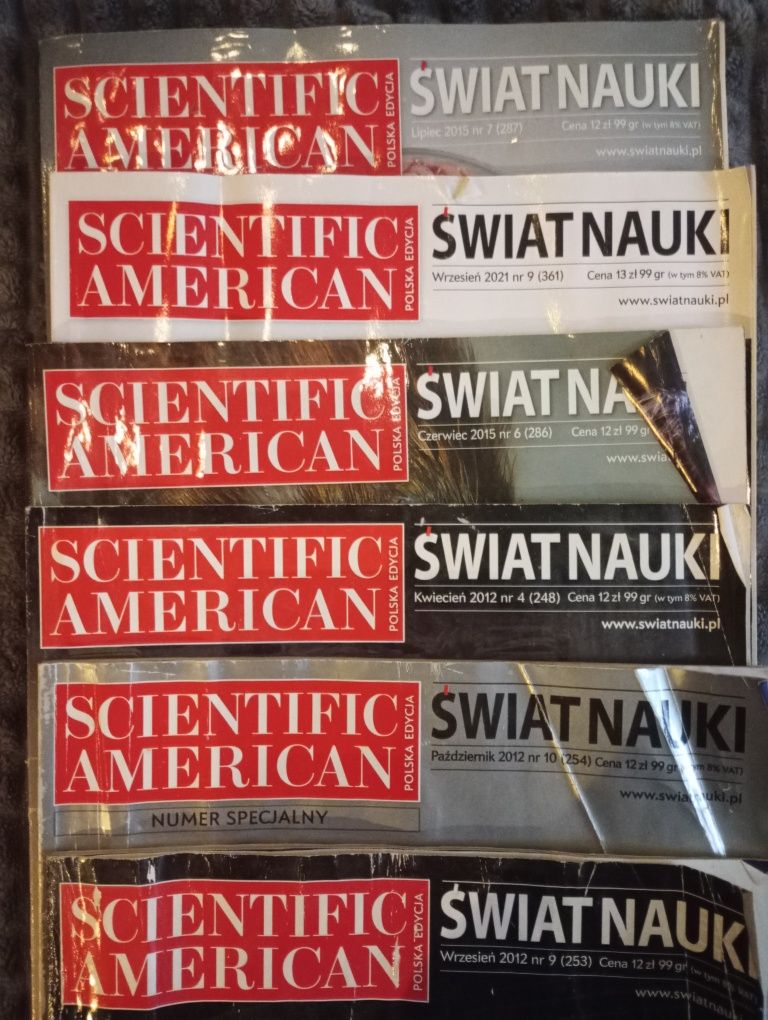 Stare numery czasopism New sciencist, Scientific American Świat Nauki