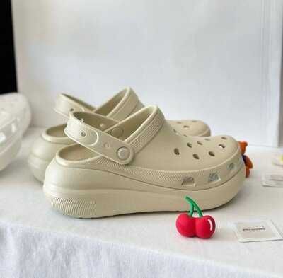 Кроксы Crocs Crush Platform Black молочные  черные белые лавандовые