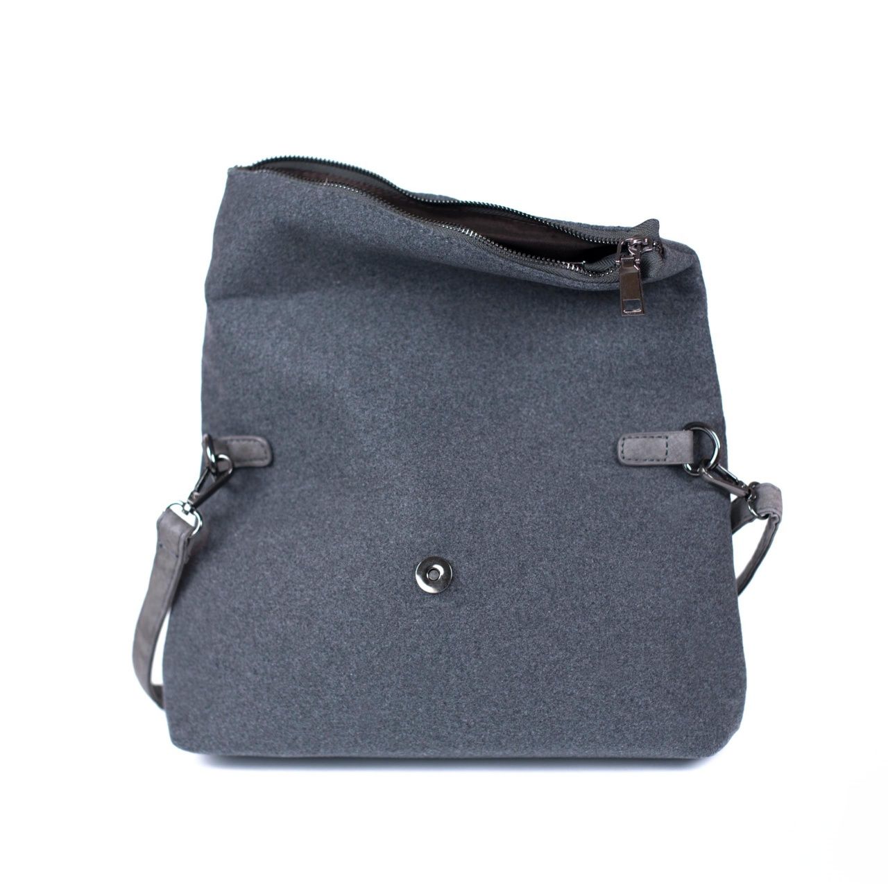 Torebka w stylu kopertówki z filcowego materiału czarna