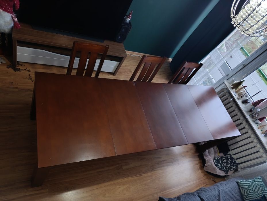 Stół do jadalni długość 256,5cm  + 4 krzesła