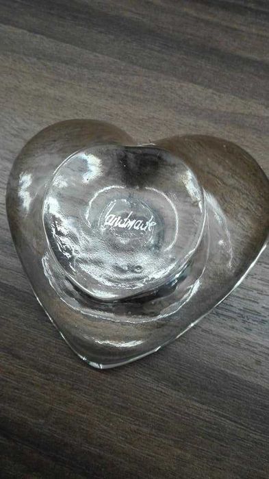 Swiecznik serce grube szkło